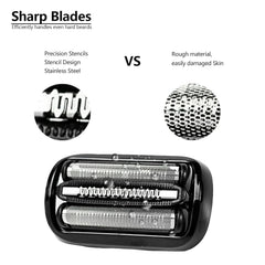 JIANCENGYU head installed on a Braun shaver showing restored close shave performance