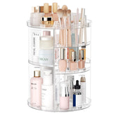 Jiavarry front view clear vanity organizer showing neat storage benefit