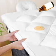 JINGFUD front view topper on table showing plush comfort and professional look