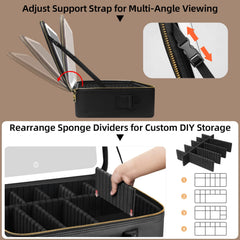 JJhxr brush slots with clear cover keeps brushes protected and tidy