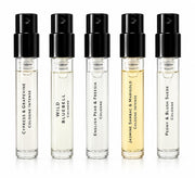 Jo Malone sample vials front view showing five different mini fragrance bottles for easy testing