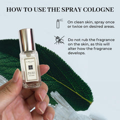 Jo Malone spray action captured mid-mist demonstrating easy application and precise control benefit