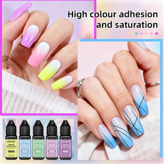 JODSONE airbrush in action on nail demonstrating fine mist control