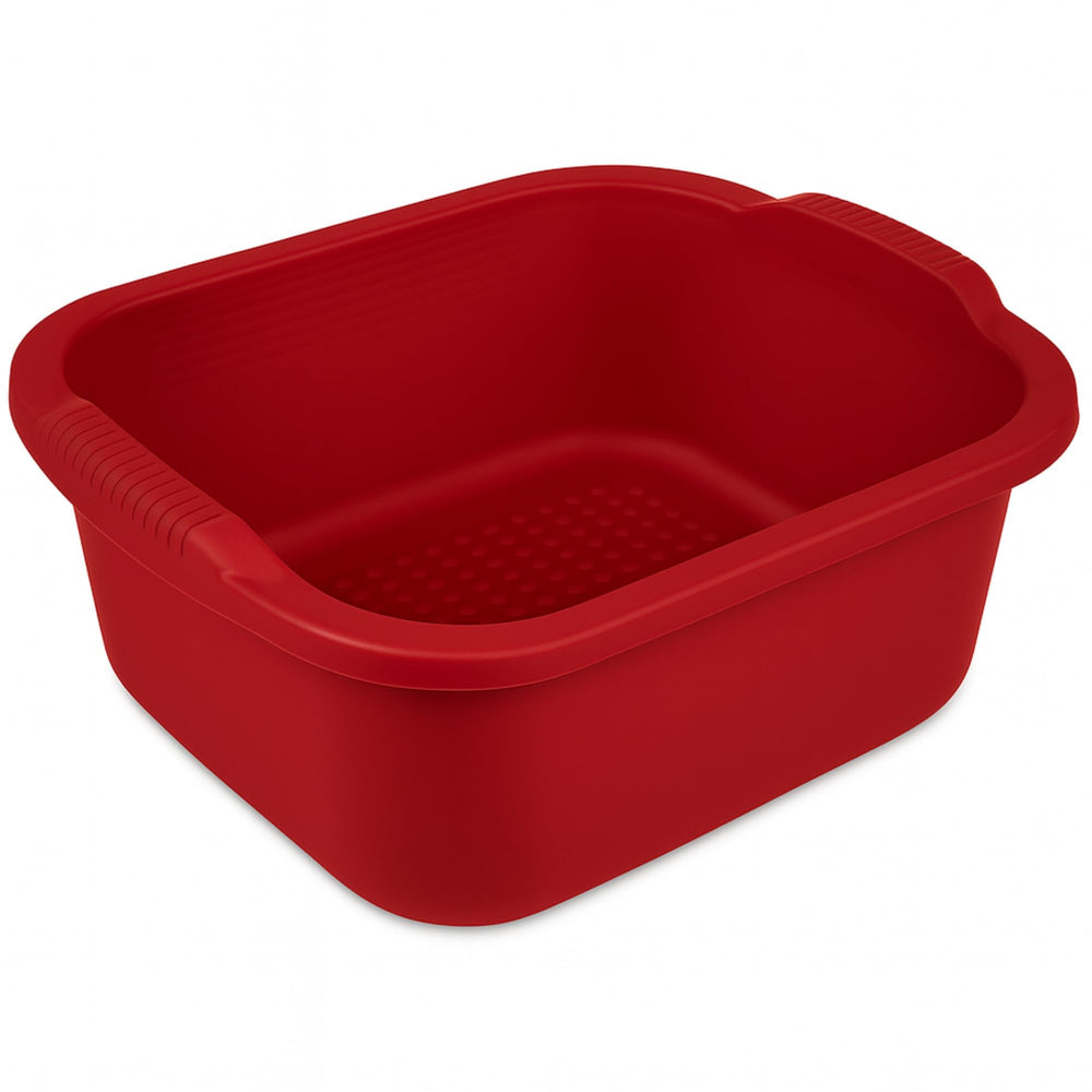 JOEY'Z red wash tub front view showing sturdy basin and bright color for versatile use