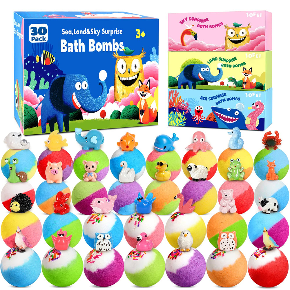 JOFEI front box packaging showing three themed gift boxes and colorful design for gifting