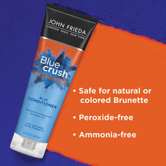 John Frieda Blue Crush conditioner bottle close-up showing smoothing power