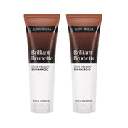 John Frieda front packaging showing two bottles and product name for vibrant shine
