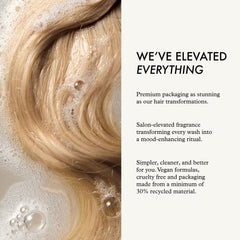 John Frieda shampoo pump close-up showing controlled dispensing benefit