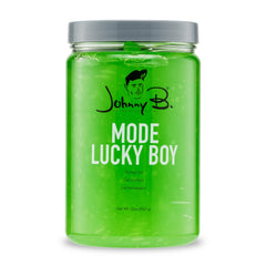 JOHNNY B. front jar shot showing green gel and 32 oz size benefit