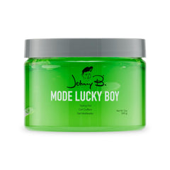 JOHNNY B. jar front view showing label and green gel for brand recognition and visual appeal