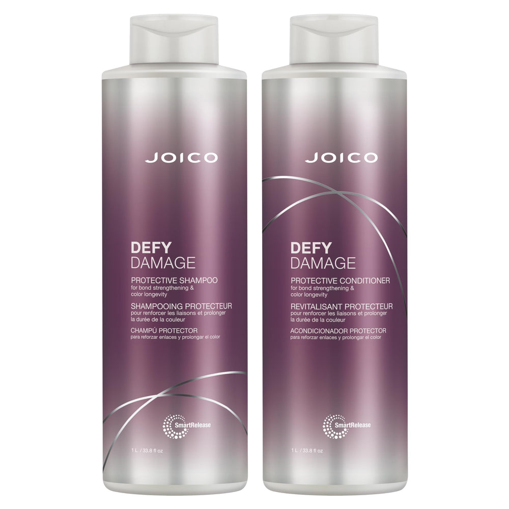 Joico front packaging showing large 33.8 oz bottles and professional design benefit