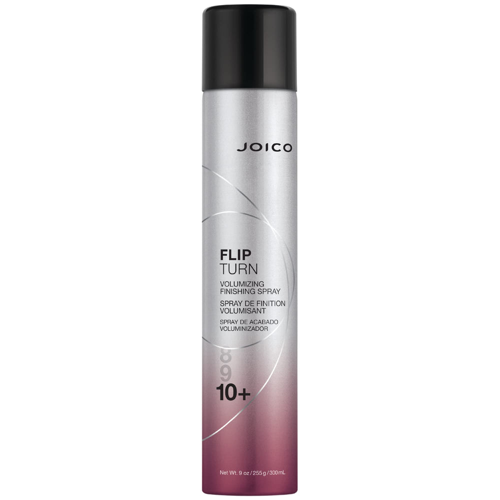 Joico front view of Flip Turn spray bottle showing branding and immediate lift benefit