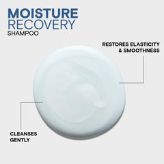 Joico in-shower use showing wet hair being gently cleansed