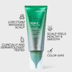 Joico Scalp Vitality texture close-up showing scrub granules and nourishing oil
