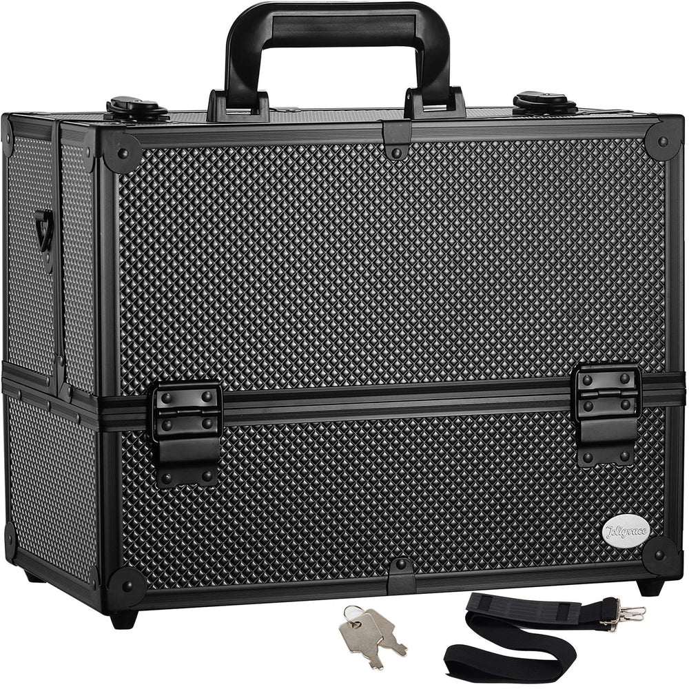 Joligrace front-closed case showing professional black finish and secure transport