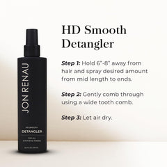 Jon Renau detangler applied to styled wig for softer, frizz-free finish
