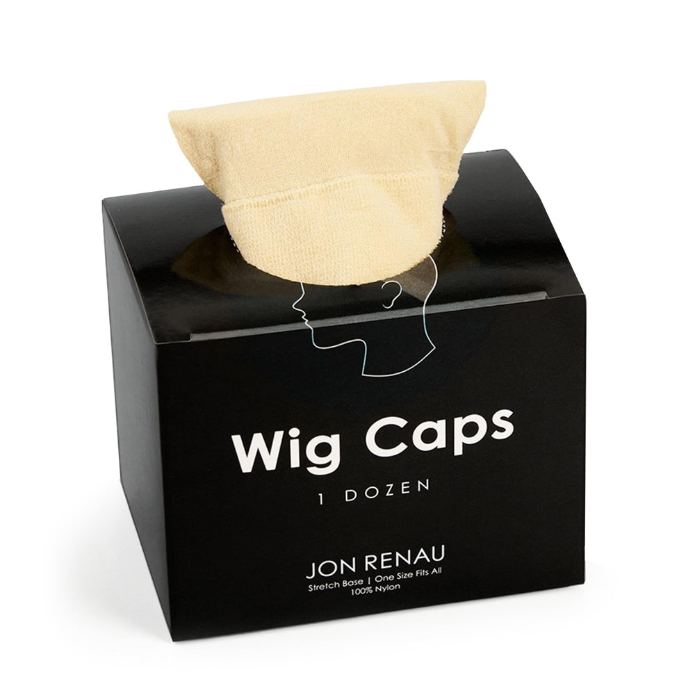 Jon Renau front box packaging showing 12 beige caps and value pack benefit