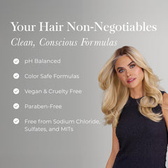 Jon Renau leave-in conditioner spray in hand for softer synthetic fibers