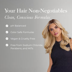 Jon Renau leave-in spray in action misting on wig for instant softness benefit