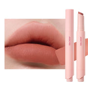 Joocyee velvet rouge front packaging showing shade and benefit of sleek portability