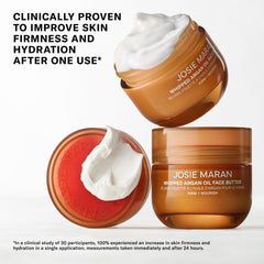 Josie Maran jar held in hand to show compact 0.5 fl oz scale benefit