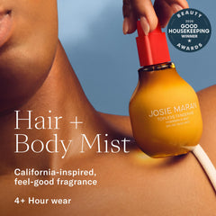 Josie Maran label close-up highlighting bohemian fig and clean ingredients