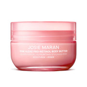 Josie Maran front jar view showing packaging and firming body butter benefit