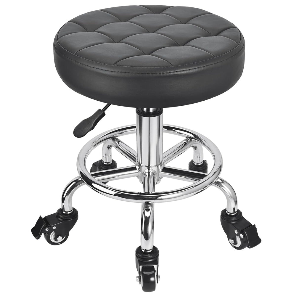 JOSTZHXIN front view of low roller stool showing compact stable base and seat comfort