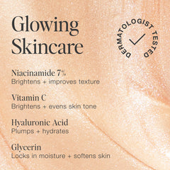 Jouer drops mixed with foundation in palm demonstrating blendability benefit