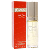 Jovan bottle front view showing sleek glass and travel-friendly design benefit
