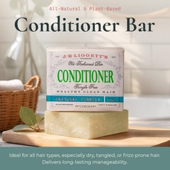 J·R·LIGGETT'S conditioner bar close-up texture highlighting creamy surface for smooth application