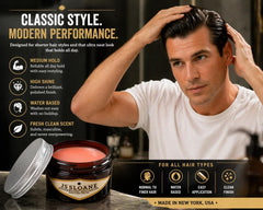 JS Sloane being applied to hair demonstrating control and shine