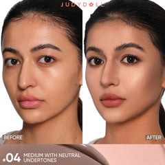 JUDYDOLL close-up of contour cream texture, smooth blendable finish benefit