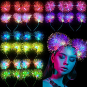 Juexica front display of 16 colorful LED cat ear headbands for eye-catching group looks