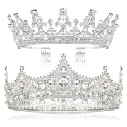 Juexica king crown front view showing regal shine and photo-ready impact