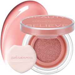 JUNG SAEM MOOL compact front view showing Coral Halo shade and portability