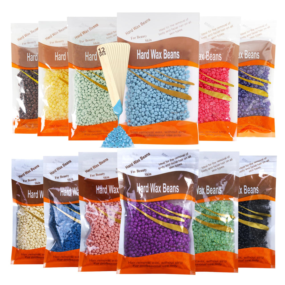 JunKuJK front packaging showing full 12-piece hard wax kit and tools benefit quick identification
