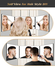 JUSRON side profile open angle demonstrating panoramic view to inspect back of head