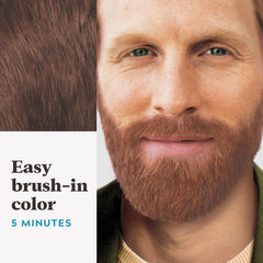 Just For Men before and after beard photo displaying fuller, even color