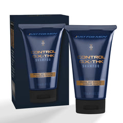 Just for Men bottle front view shows label and easy-grip packaging benefit