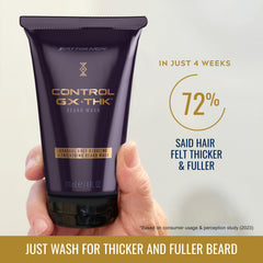 Just For Men thickening lather texture demonstrating coverage benefit