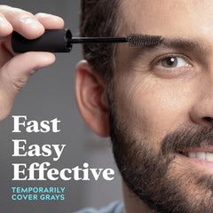 Just for Men before and after split face showing fuller beard instantly