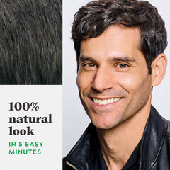 Just For Men being applied to hair demonstrating five-minute application