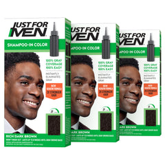 Just For Men front packaging showing product benefits and shade