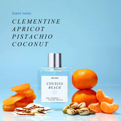 Just Juice close-up spray mist releasing citrus and coconut freshness