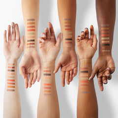 Juvia's Place arm swatches of mattes demonstrating blendable pigmentation