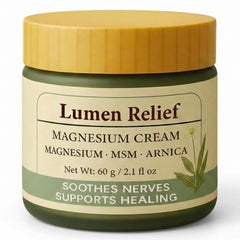 JYGOEX front jar Lumen Relief magnesium cream showing clean packaging and brand