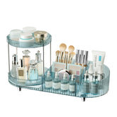 Jywantful vanity front view showing tidy cosmetics and clear haze blue finish benefit