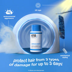 K18 conditioner applied to hair by hand, detangles and smooths instantly