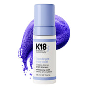 K18 front packaging showing product and benefit of brighter blonde